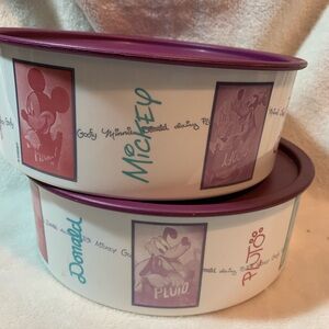 Vintage Disney Tupperware Bowls – Mickey & Friends (Set of 2)